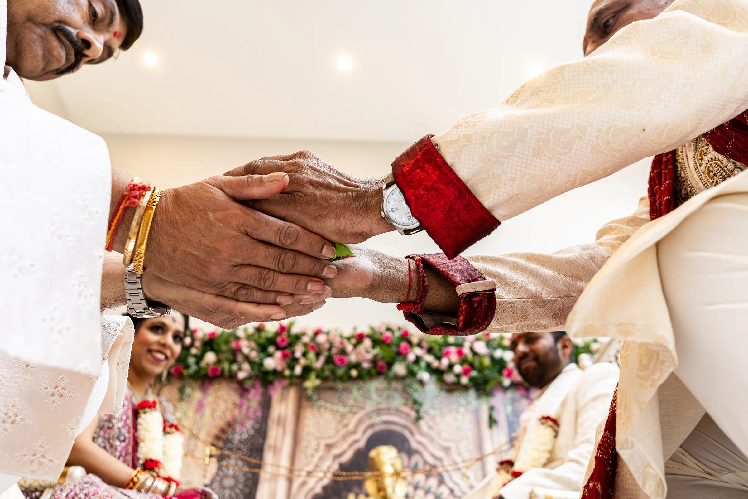 hindu wedding photographer sheffield mandap dads