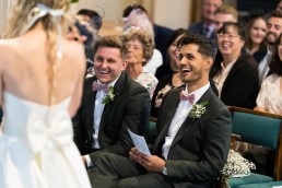laughter at a wedding